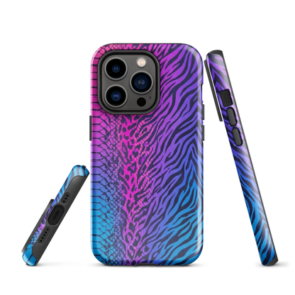 Pink & Blue Snake Skin Leopard & Zebra Print Tough Case for iPhone®