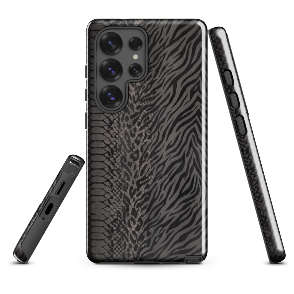 Black and Gray Zebra and Leopard print Tough Case for Samsung