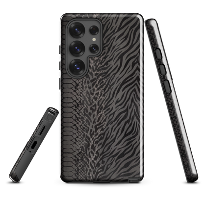 Black and Gray Zebra and Leopard print Tough Case for Samsung