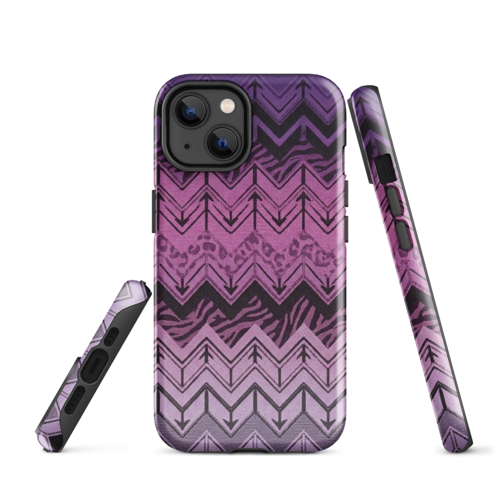 Purple Chevron Zebra & Leopard Print Tough Case for iPhone®