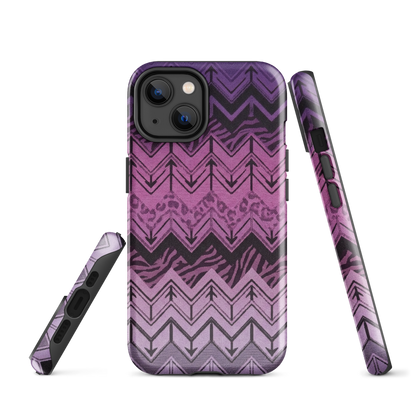 Purple Chevron Zebra & Leopard Print Tough Case for iPhone®