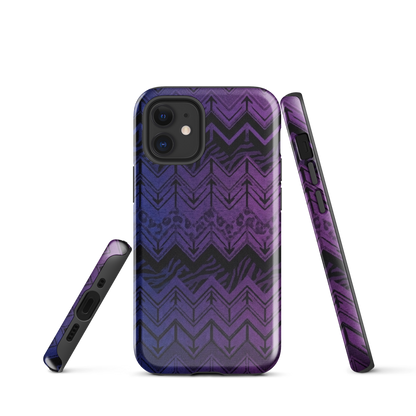 Purple to Blue Chevron Zebra & Leopard Print Tough Case for iPhone®