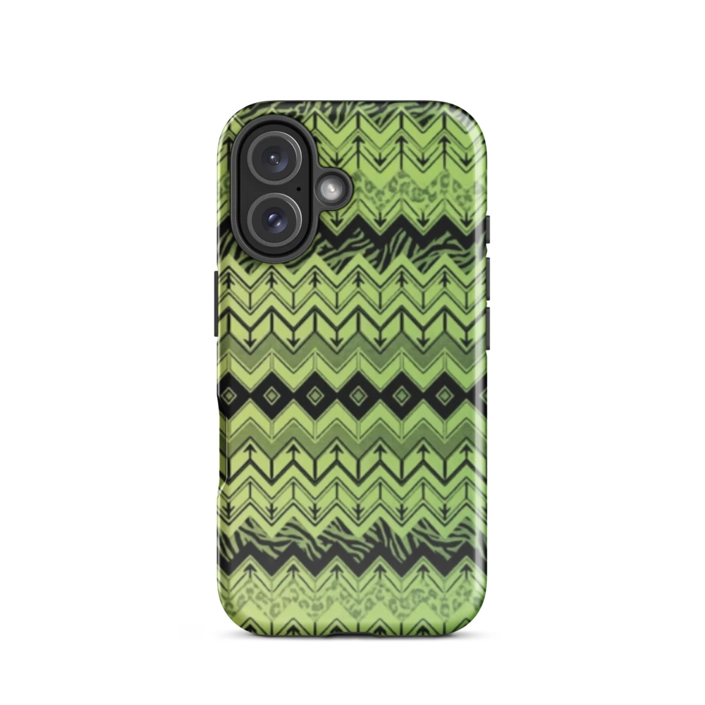 Lime Green Chevron Zebra & Leopard Print Tough Case for iPhone®