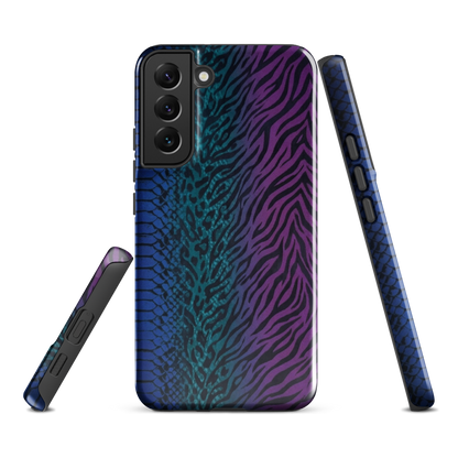 Blue to Purple Dark Snake Zebra & Leopard Print Tough Case for Samsung