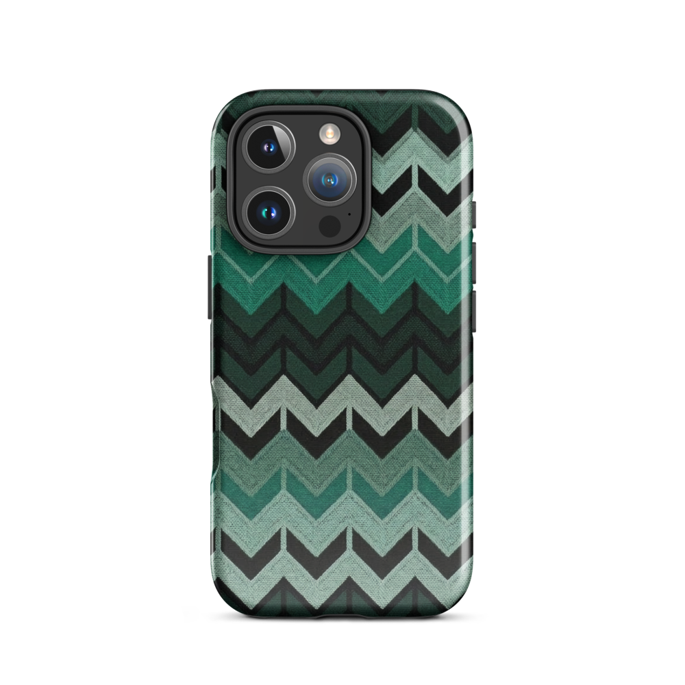 Green Chevron Tough Case for iPhone®