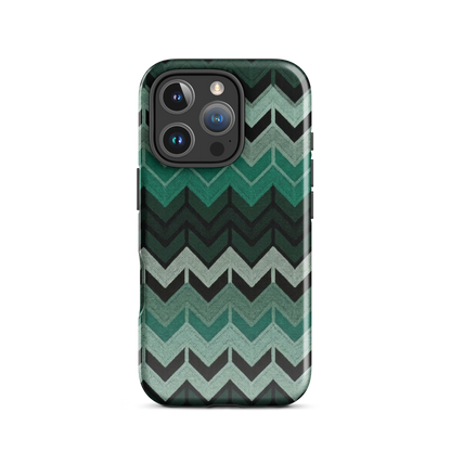 Green Chevron Tough Case for iPhone®