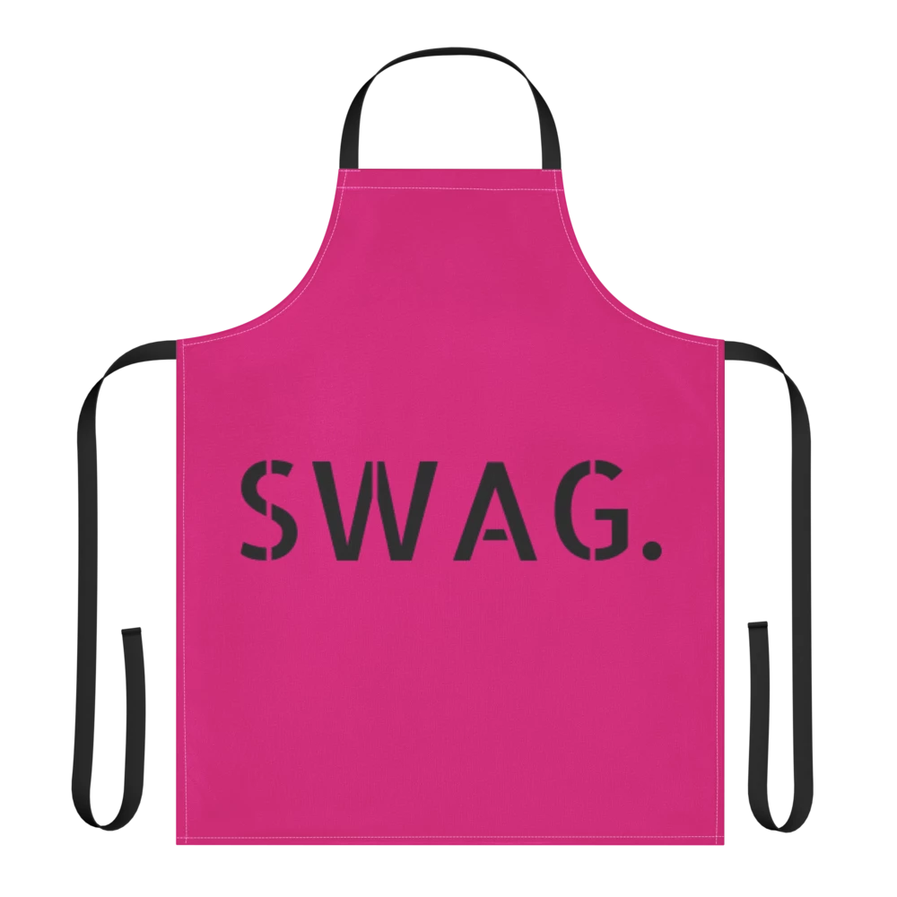 Hot Pink And Black Swag Era Print Strap Apron for Baking & Painters