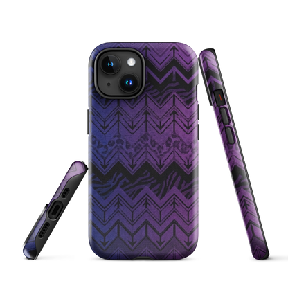 Purple to Blue Chevron Zebra & Leopard Print Tough Case for iPhone®