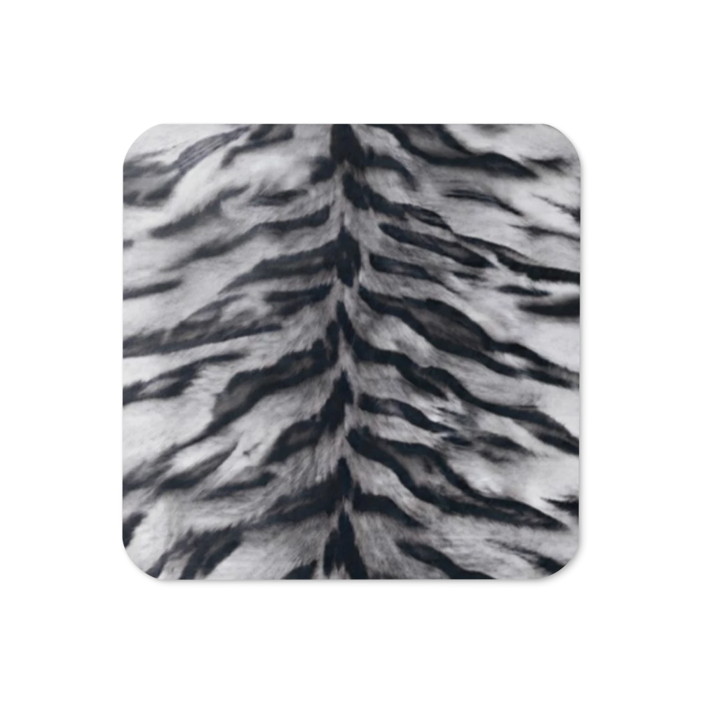 Gray Tiger Print Cork-Back Coaster
