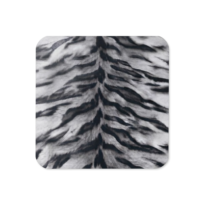 Gray Tiger Print Cork-Back Coaster