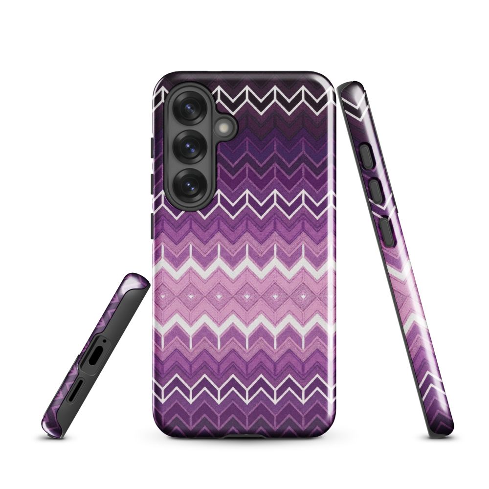 Purple Classic Chevron White Pattern Tough Case for Samsung