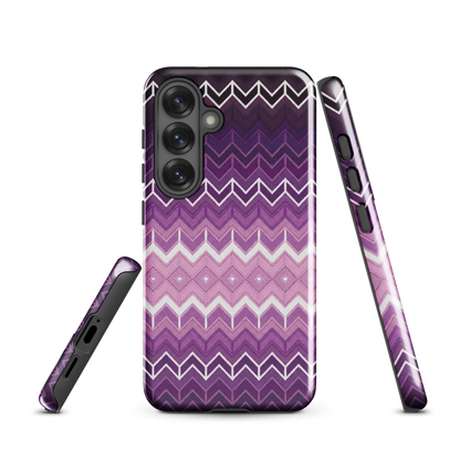 Purple Classic Chevron White Pattern Tough Case for Samsung