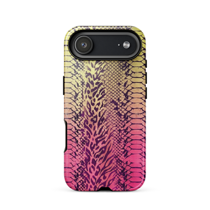 Yellow & Pink Snake Skin & Leopard Print Tough Case for iPhone®