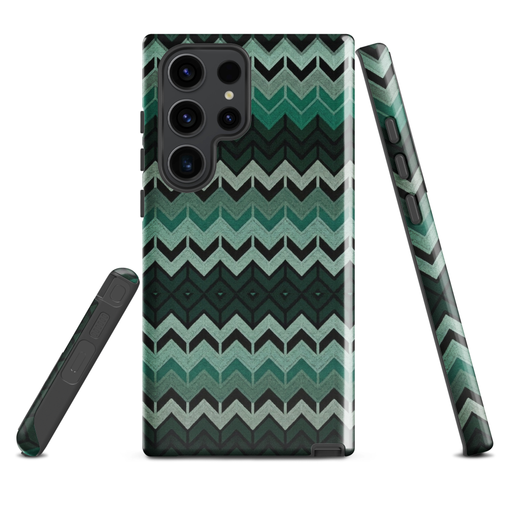 Green Chevron Tough Case for Samsung