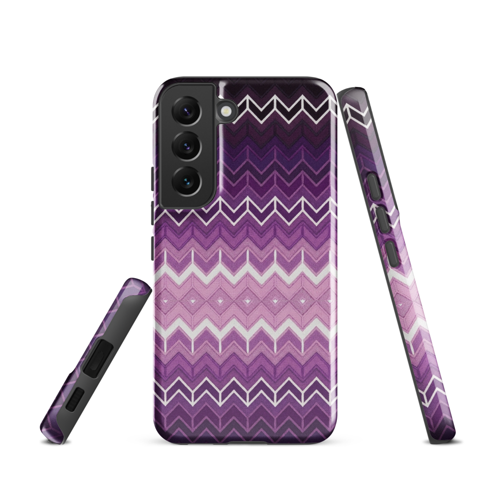 Purple Classic Chevron White Pattern Tough Case for Samsung