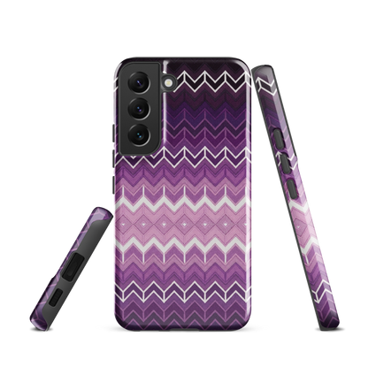 Purple Classic Chevron White Pattern Tough Case for Samsung