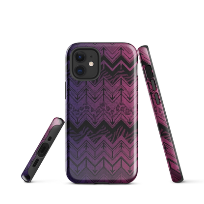 Purple to Pink Chevron Zebra & Leopard Print Tough Case for iPhone®