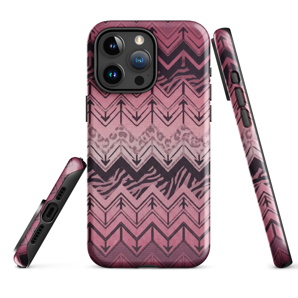 Pink Chevron Zebra & Leopard Print Tough Case for iPhone®