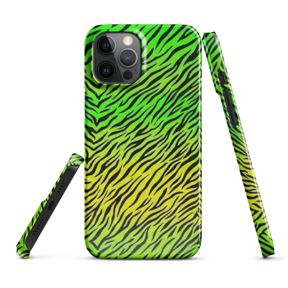 Green & Yellow  Zebra Print Snap Case for iPhone