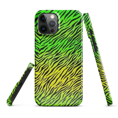Green & Yellow  Zebra Print Snap Case for iPhone