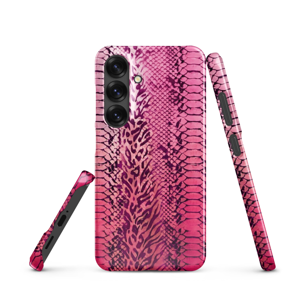 Neon Pink Snake Skin & Leopard Print Snap Case for Samsung