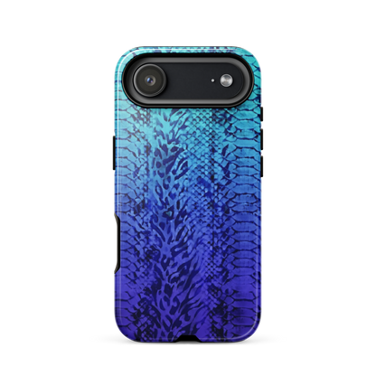 Vibrant Blue Snake & Leopard Print Tough Case for iPhone®