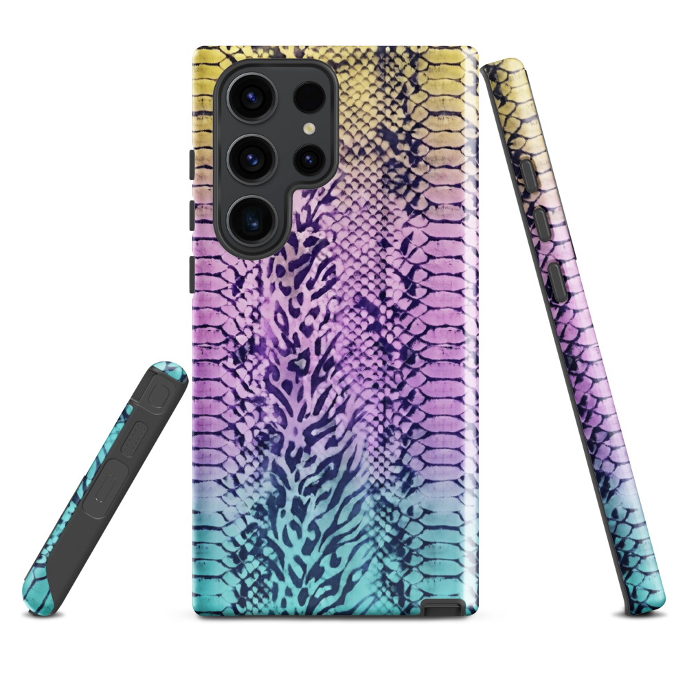 Faded Rainbow Snake Skin Zebra & Leopard Print  Tough Case for Samsung