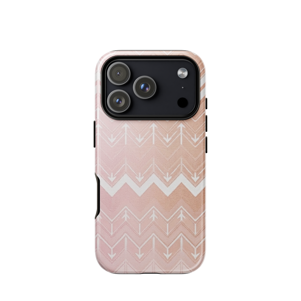 Rose & Brown Chevron Pattern Tough Case for iPhone®