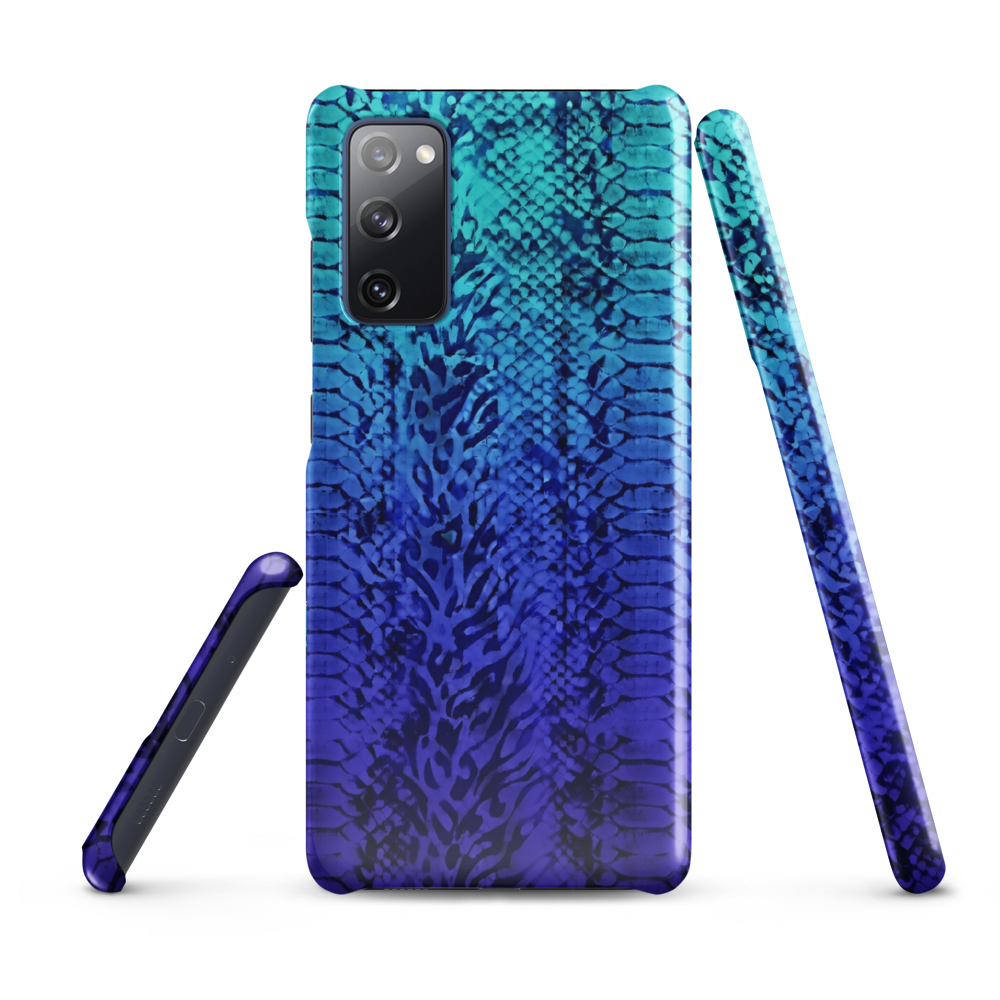 Vibrant Blue Snake & Leopard Print Snap Case for Samsung