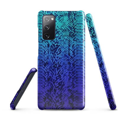 Vibrant Blue Snake & Leopard Print Snap Case for Samsung