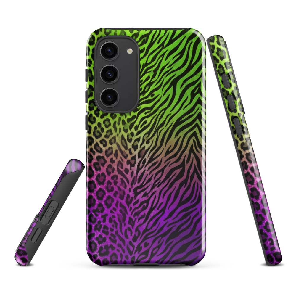 Neon Green & Purple Zebra & Leopard Print Tough Case for Samsung