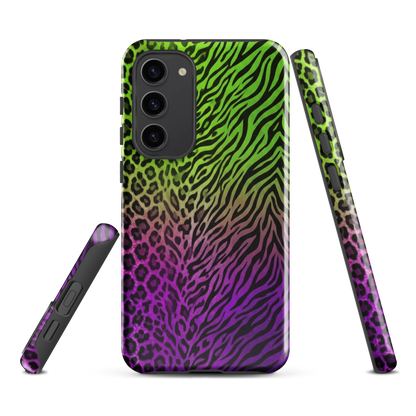 Neon Green & Purple Zebra & Leopard Print Tough Case for Samsung