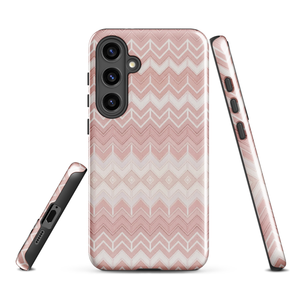 Classic Pink & White Chevron Tough Case for Samsung