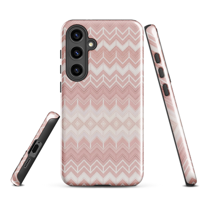 Classic Pink & White Chevron Tough Case for Samsung