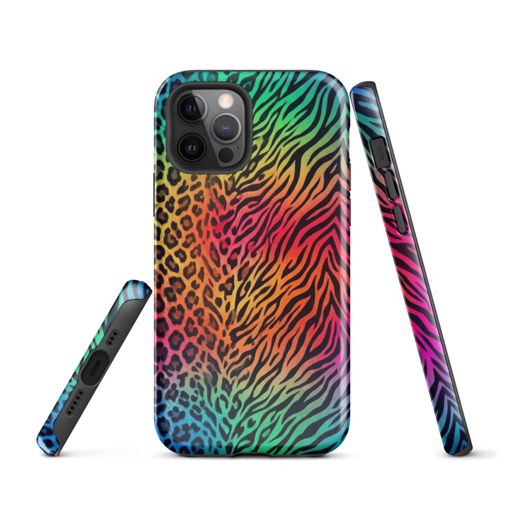 Vibrant Rainbow Zebra & Leopard Print Tough Case for iPhone®