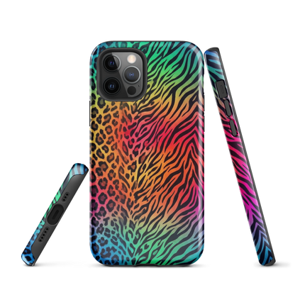 Vibrant Rainbow Zebra & Leopard Print Tough Case for iPhone®