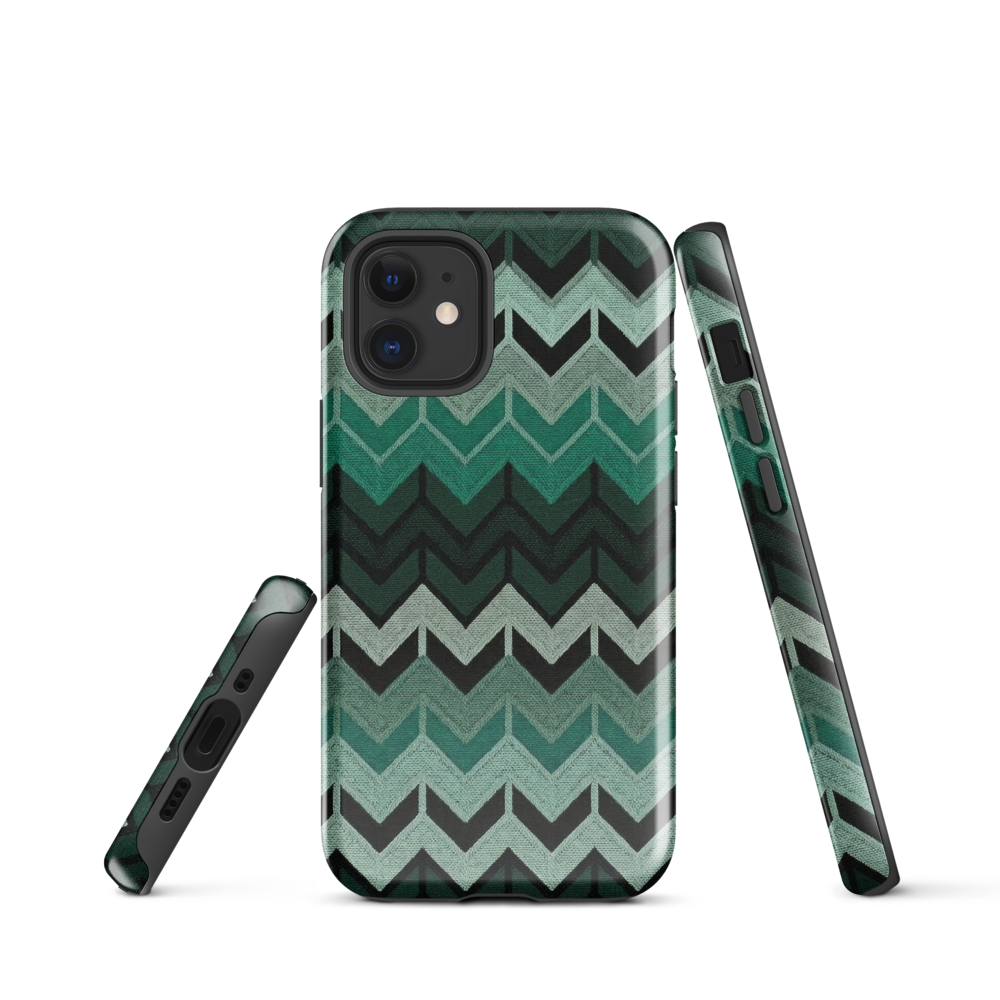 Green Chevron Tough Case for iPhone®