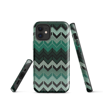 Green Chevron Tough Case for iPhone®