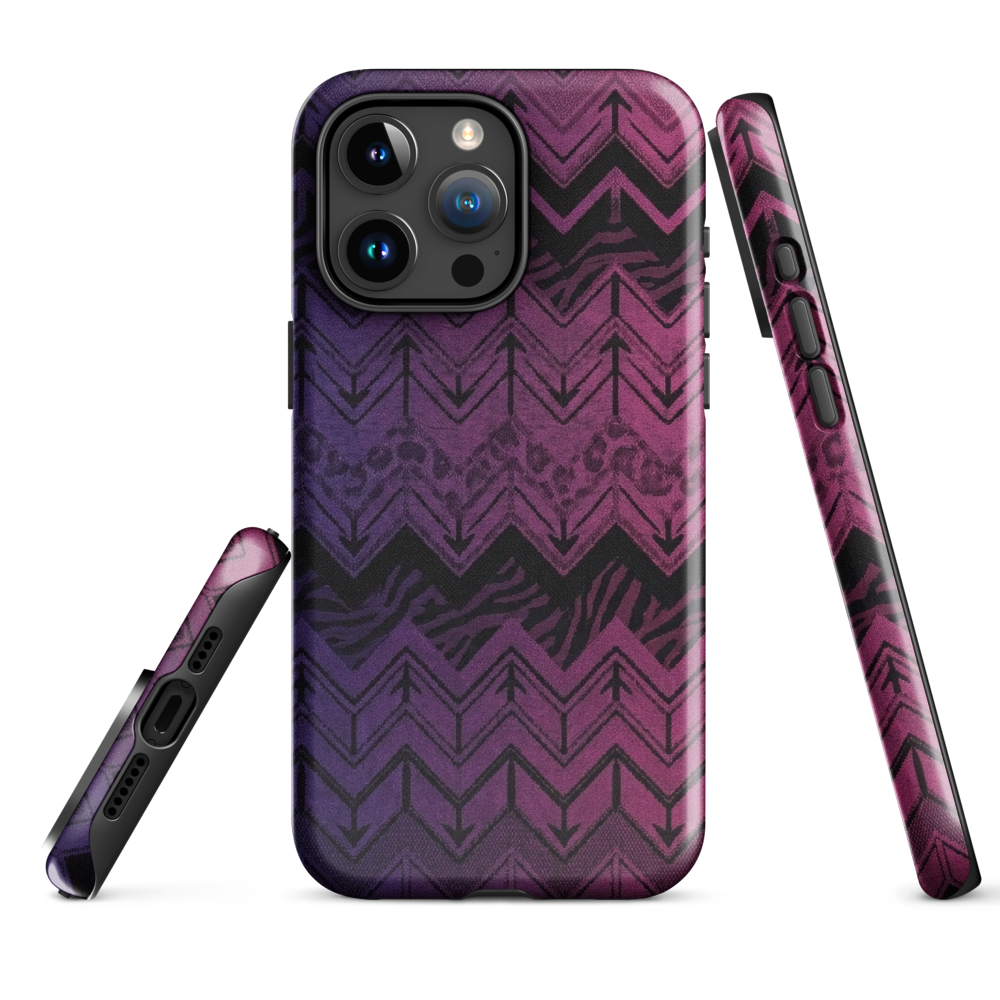 Purple to Pink Chevron Zebra & Leopard Print Tough Case for iPhone®
