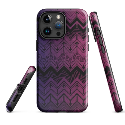 Purple to Pink Chevron Zebra & Leopard Print Tough Case for iPhone®