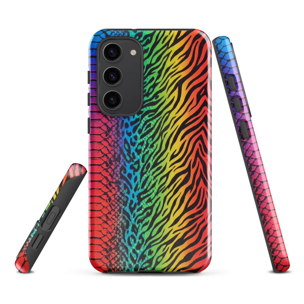 Vibrant Rainbow Snake Skin Zebra & Leopard Print Tough Case for Samsung