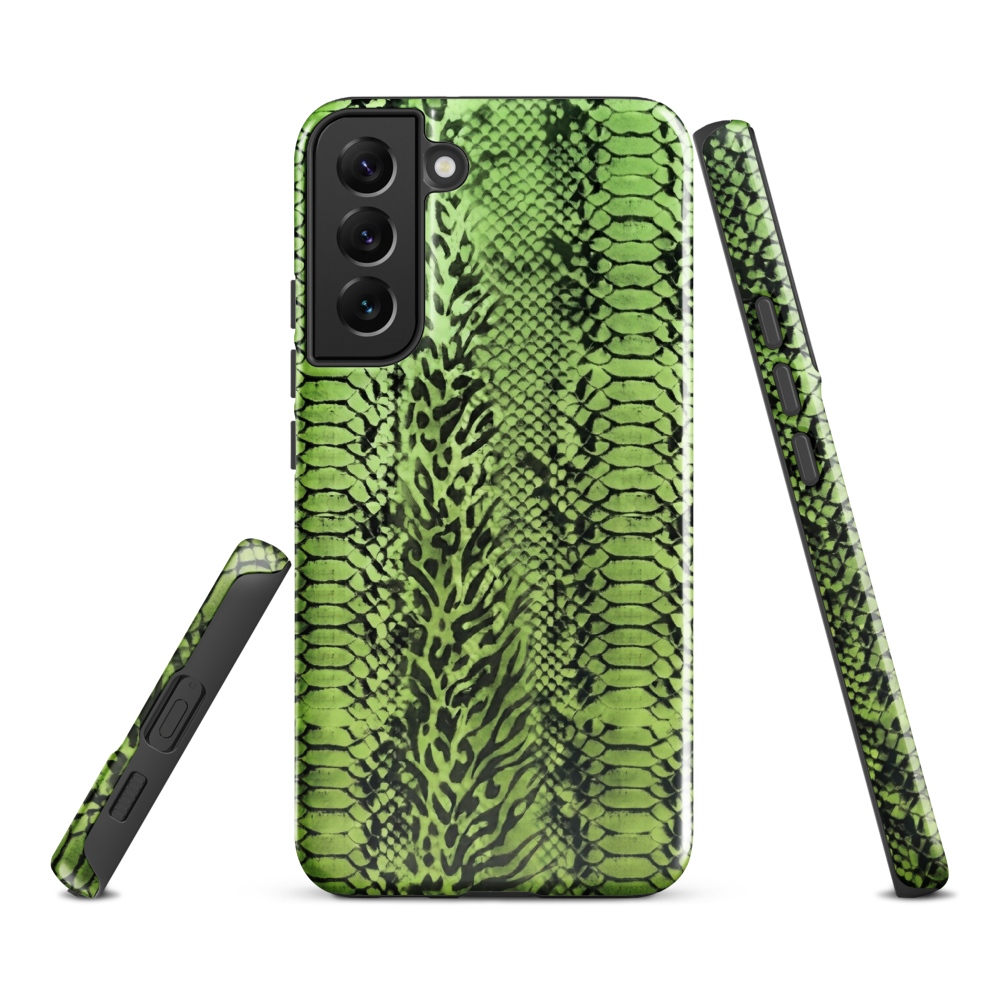 Green Snake Skin & Leopard Print Tough Case for Samsung