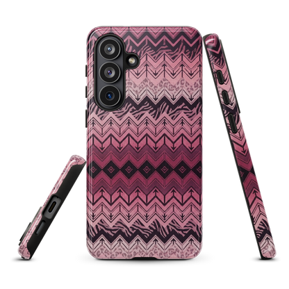 Pink Chevron Pattern Leopard & Zebra Print Tough Case for Samsung