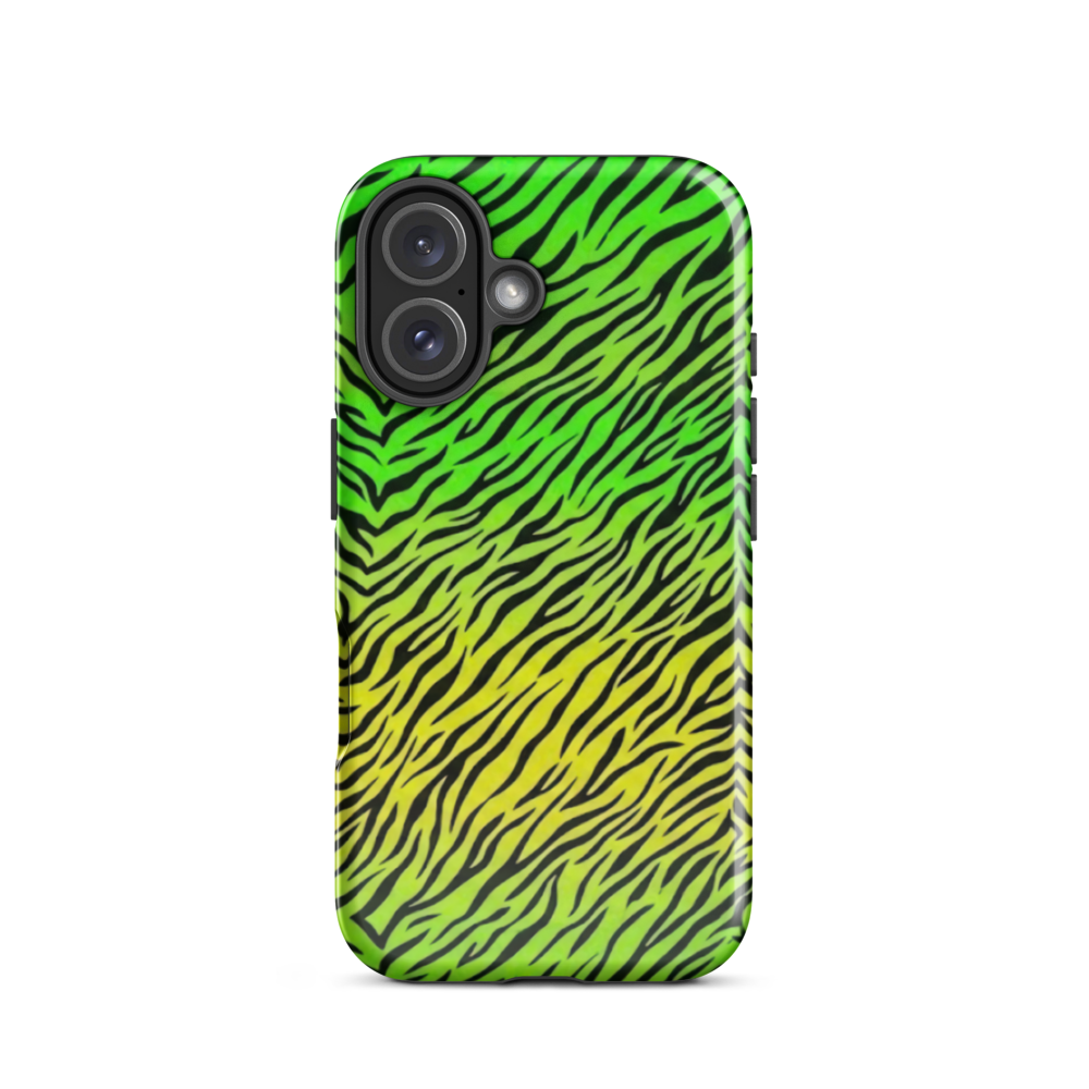 Green & Yellow  Zebra Print Tough Case for iPhone®