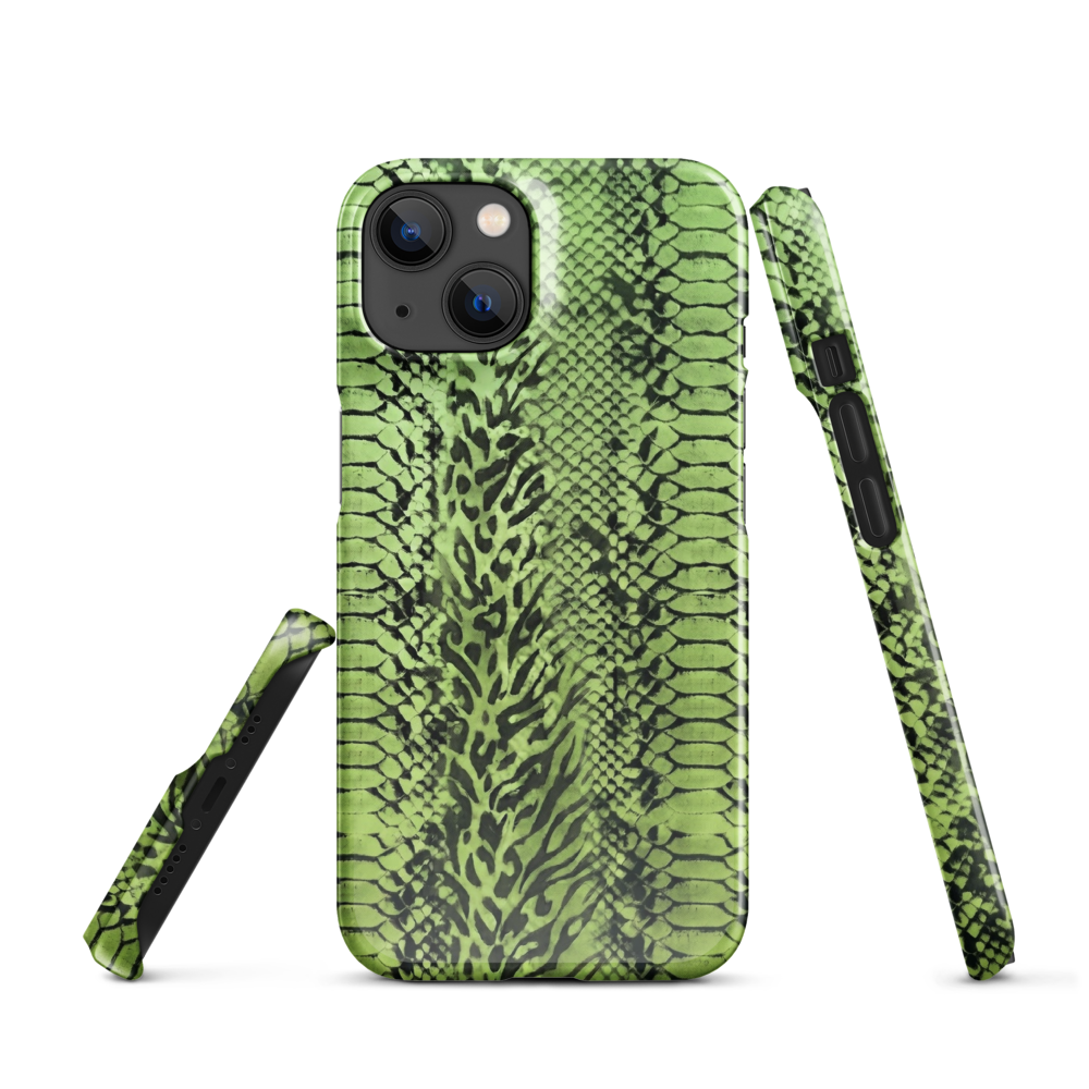 Green Snake Leopard & Zebra Print Snap Case for iPhone