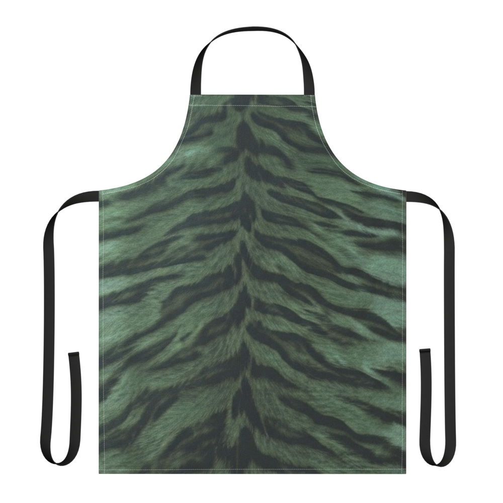 Green Tiger Print Strap Apron
