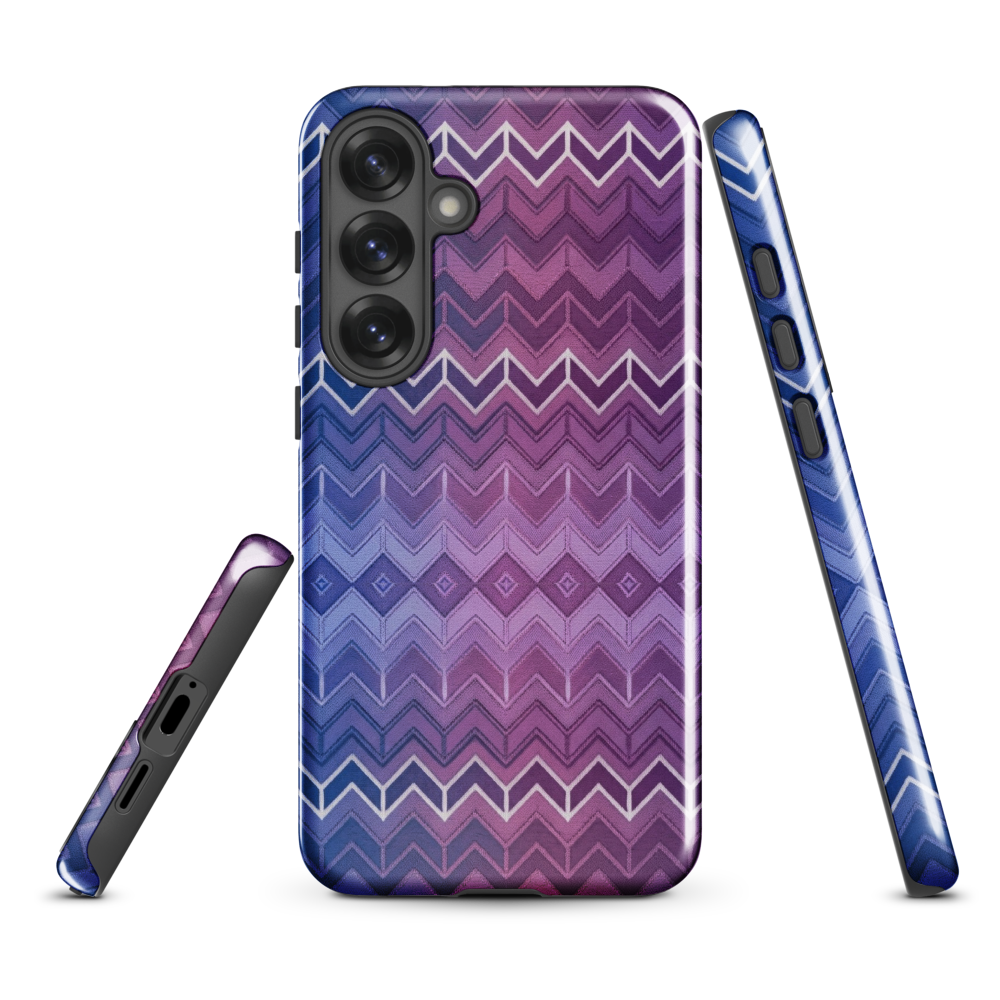 Purple & Blue Classic Chevron Print Tough Case for Samsung