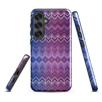 Purple & Blue Classic Chevron Print Tough Case for Samsung