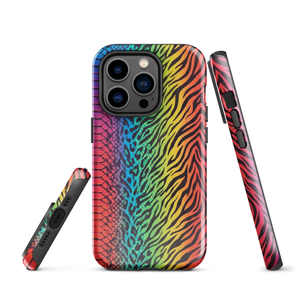 Vibrant Rainbow Snake Skin Leopard & Zebra Print Case for iPhone®