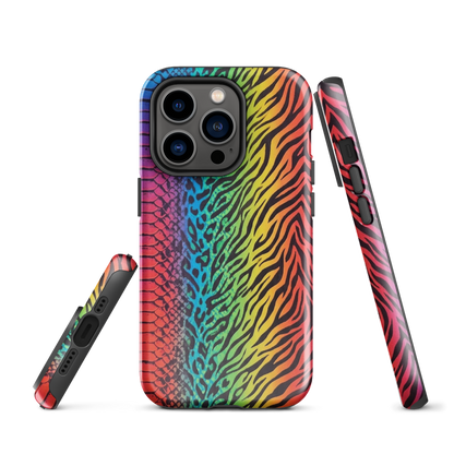 Vibrant Rainbow Snake Skin Leopard & Zebra Print Case for iPhone®